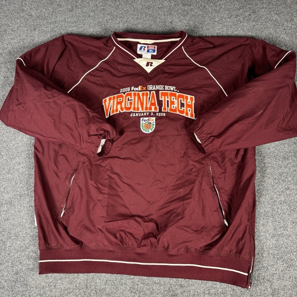 Virginia Tech Pull Over XL 2008 Orange Bowl Russell Maroon College Football NCAA